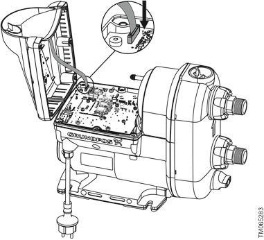 Grundfos - SCALA2 - Fitting the control box cover - Step 1 Fitting the control box cover - Step 1