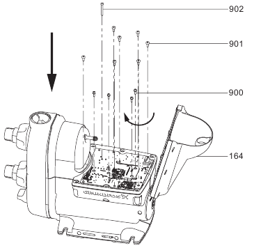 Grundfos - SCALA2 - Mounting the printed circuit board (PCB) - Step 2 Mounting the printed circuit board (PCB) - Step 2