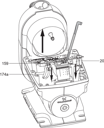 Grundfos - SCALA2 - Removing the printed circuit board (PCB) - Step 2 Removing the printed circuit board (PCB) - Step 2