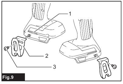 Makita - DDF484 - Installing hook Installing hook