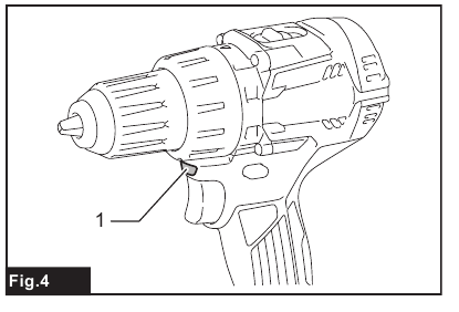 Makita - DDF484 - Lighting up the front lamp Lighting up the front lamp