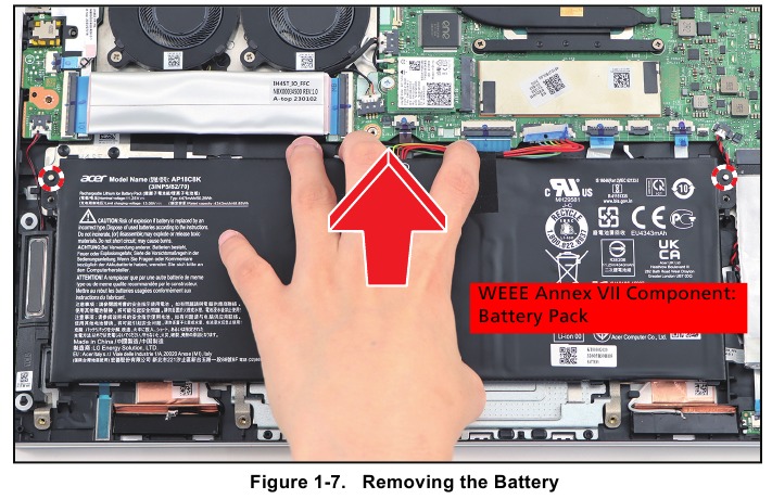 Acer - Swift Go 14 - Battery Removal - Step 4 Battery Removal - Step 4