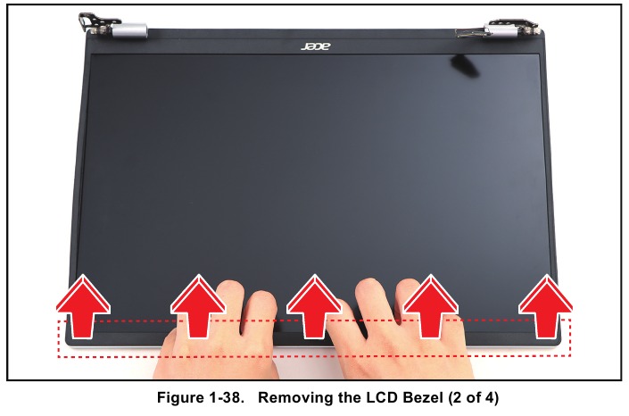 Acer - Swift Go 14 - LCD Bezel Removal - Step 2 LCD Bezel Removal - Step 2