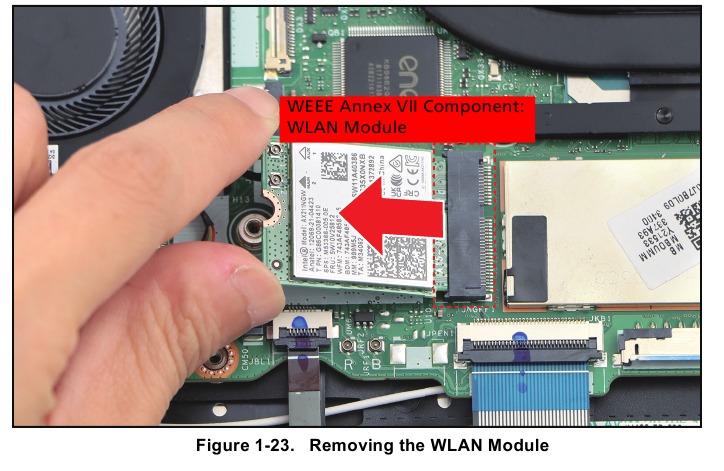 Acer - Swift Go 14 - WLAN Module Removal - Step 3 WLAN Module Removal - Step 3