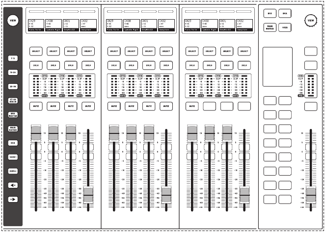 Behringer - WING COMPACT - Hardware Descriptions - Fader Sections Hardware Descriptions - Fader Sections