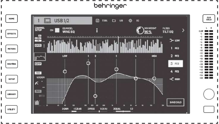 Behringer - WING COMPACT - Hardware Descriptions - Main Display Hardware Descriptions - Main Display