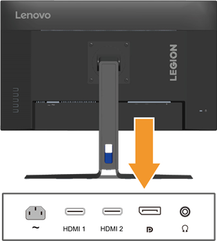 Lenovo - Legion R27qe - Connecting and turning on your monitor - Step 2 Connecting and turning on your monitor - Step 2