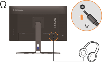 Lenovo - Legion R27qe - Connecting and turning on your monitor - Step 5 Connecting and turning on your monitor - Step 5