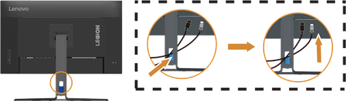 Lenovo - Legion R27qe - Connecting and turning on your monitor - Step 7 Connecting and turning on your monitor - Step 7