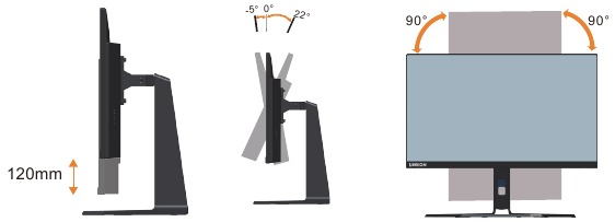 Lenovo - Legion R27qe - Product overview - Types of adjustments - Monitor Product overview - Types of adjustments - Monitor