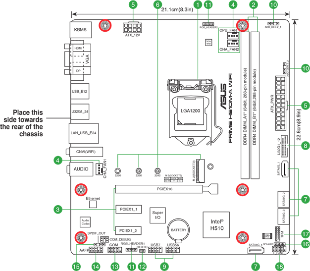 Asus - PRIME H510M-A - Product Introduction - Motherboard overview Product Introduction - Motherboard overview