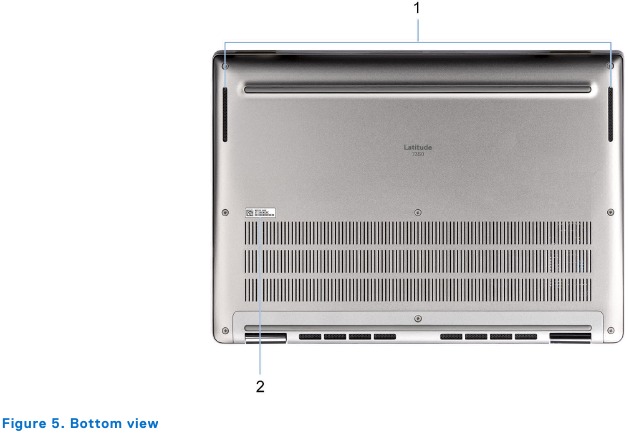 Dell - Latitude 7350 - Overview - Part 5 - Bottom view Overview - Part 5 - Bottom view