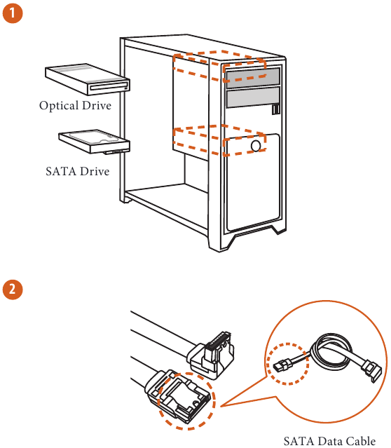 ASROCK - N100M - Installation - Step 3 - Installing SATA Drives Installation - Step 3 - Installing SATA Drives