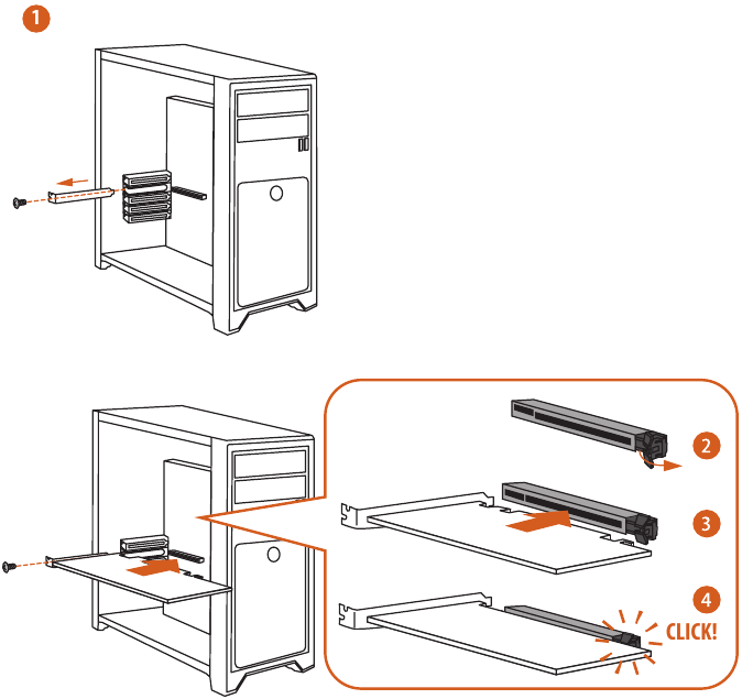 ASROCK - N100M - Installation - Step 5 - Installing a Graphics Card Installation - Step 5 - Installing a Graphics Card