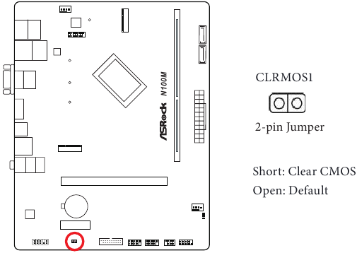 ASROCK - N100M - Installation - Step 7 - Jumpers Setup Installation - Step 7 - Jumpers Setup