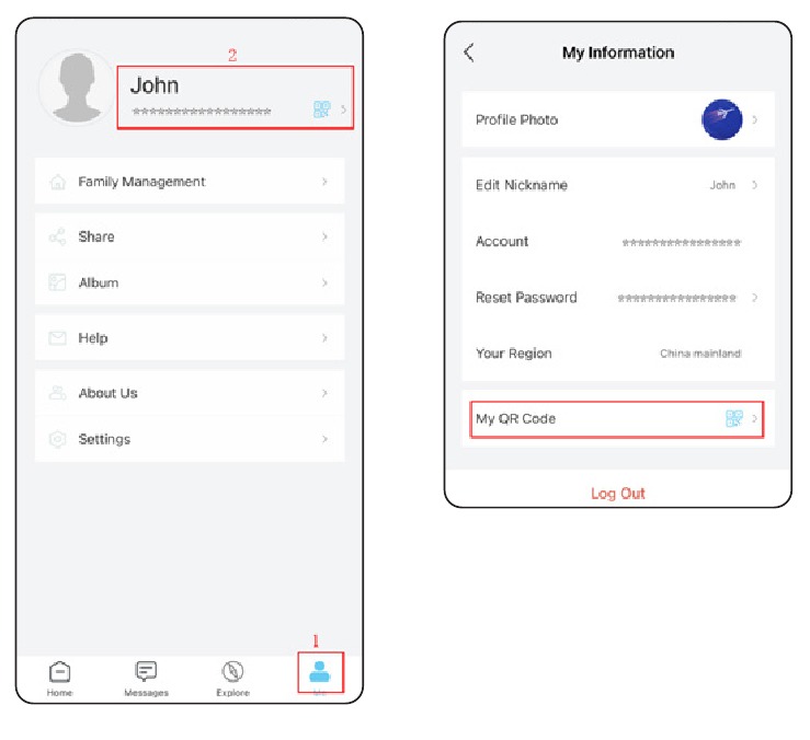 ieGeek - Bell J1 - Sharing by QR code scanning - Step 1 Sharing by QR code scanning - Step 1