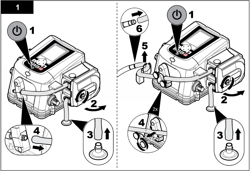 Hach - AS950 - Replace the pump tubing - Step 2 Replace the pump tubing - Step 2