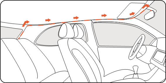 Wolfbox - G840H - Rear Camera Wiring Instructions - Step 3 Rear Camera Wiring Instructions - Step 3