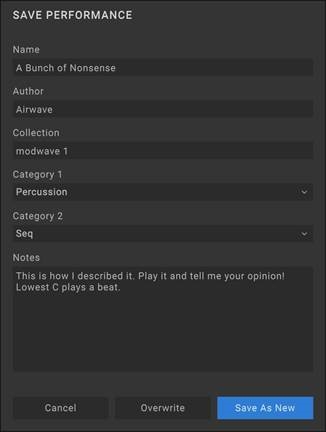 KORG - modwave - Using the Editor - Saving Sounds Using the Editor - Saving Sounds