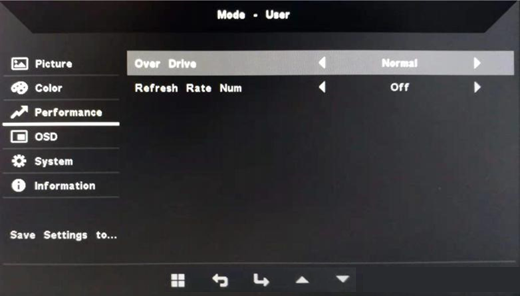 Acer - EK220Q Abi - Performance adjustment Performance adjustment