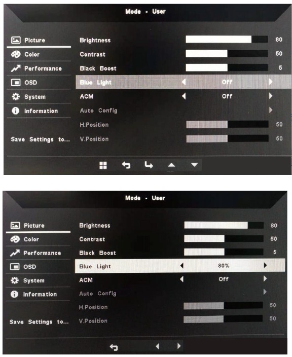 Acer - EK220Q Abi - Picture adjustment Picture adjustment