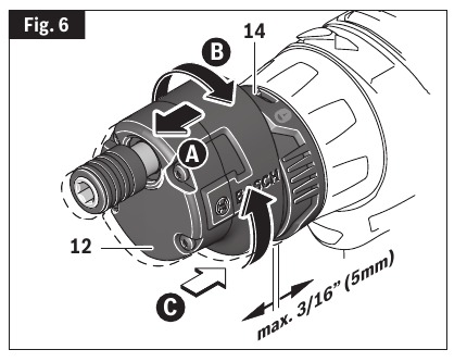 Bosch - GSR12V-300FC - Using Offset Adapter Using Offset Adapter