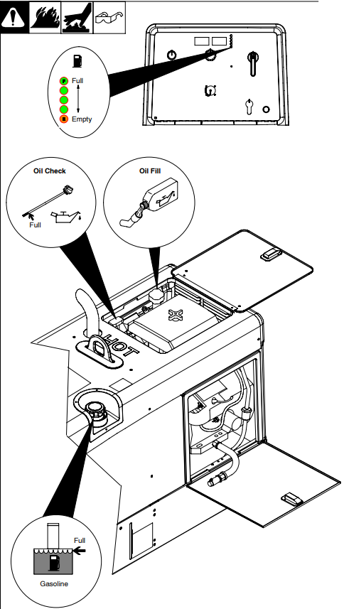 Miller - Trailblazer 302 - Engine Prestart Checks (Robin-Powered Units) Engine Prestart Checks (Robin-Powered Units)