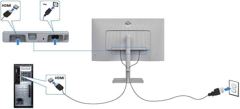 Dell - S2725HS - Connecting the HDMI cable Connecting the HDMI cable