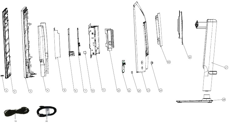 Dell - S2725HS - Exploded view diagram Exploded view diagram