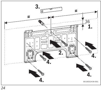 Bosch - Climate 7100i - Installing the indoor unit - Step 3 Installing the indoor unit - Step 3