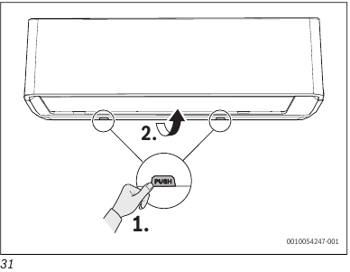 Bosch - Climate 7100i - Installing the indoor unit - Step 7 Installing the indoor unit - Step 7