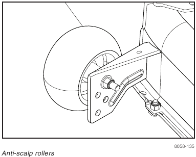 Husqvarna - RZ5426 - MAINTENANCE - Checking the Anti-scalp Rollers MAINTENANCE - Checking the Anti-scalp Rollers
