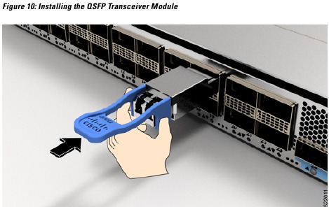 Cisco - NCS 5500 Series - Installing the QSFP Transceiver Module - Step 1 Installing the QSFP Transceiver Module - Step 1