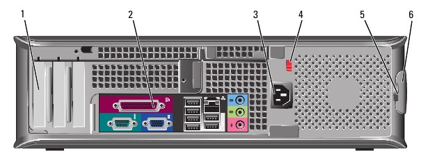 Dell - OptiPlex GX520 DCTR - Desktop Computer — Back View Desktop Computer — Back View