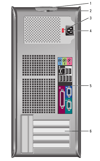 Dell - OptiPlex GX520 DCTR - Mini Tower Computer — Back View Mini Tower Computer — Back View