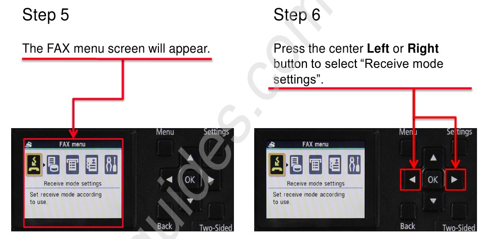 Canon - PIXMA MX860 Series - Setting Up The Receive Mode - Step 3 Setting Up The Receive Mode - Step 3