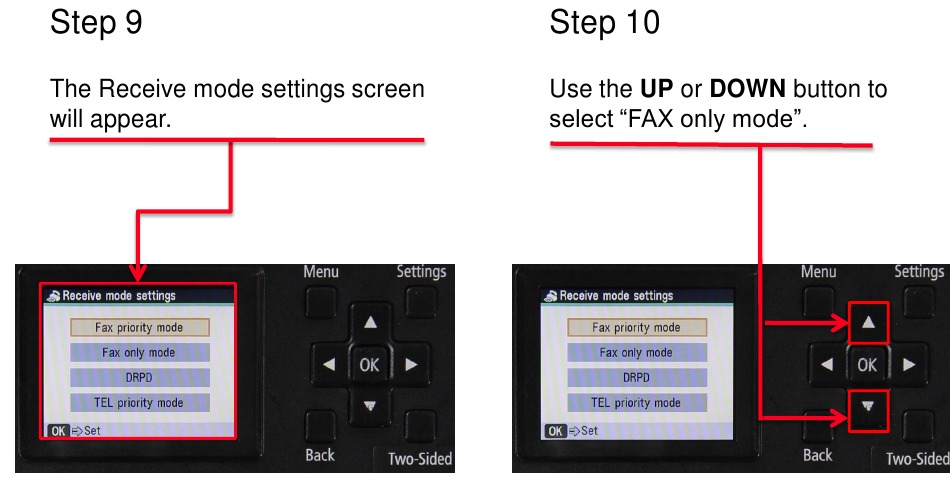 Canon - PIXMA MX860 Series - Setting Up The Receive Mode - Step 5 Setting Up The Receive Mode - Step 5