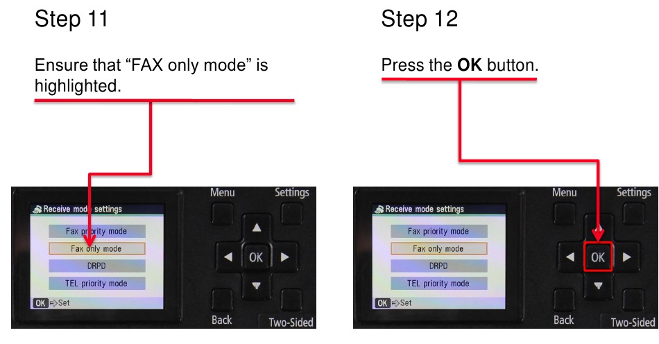 Canon - PIXMA MX860 Series - Setting Up The Receive Mode - Step 6 Setting Up The Receive Mode - Step 6