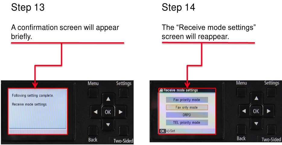 Canon - PIXMA MX860 Series - Setting Up The Receive Mode - Step 7 Setting Up The Receive Mode - Step 7