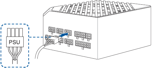 Asus - X870 MAX GAMING WIFI7 Series - Installing and connecting the power supply unit Installing and connecting the power supply unit