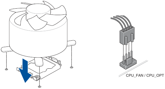 Asus - X870 MAX GAMING WIFI7 Series - Installing the cooling system - Air Cooler Installing the cooling system - Air Cooler