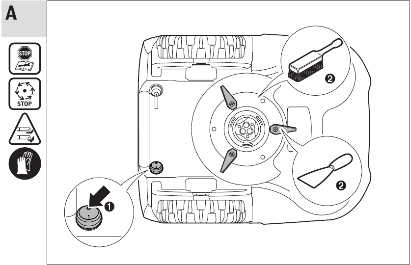 Bosch - Indego 350 - Maintenance - Cleaning the exterior of the machine Maintenance - Cleaning the exterior of the machine