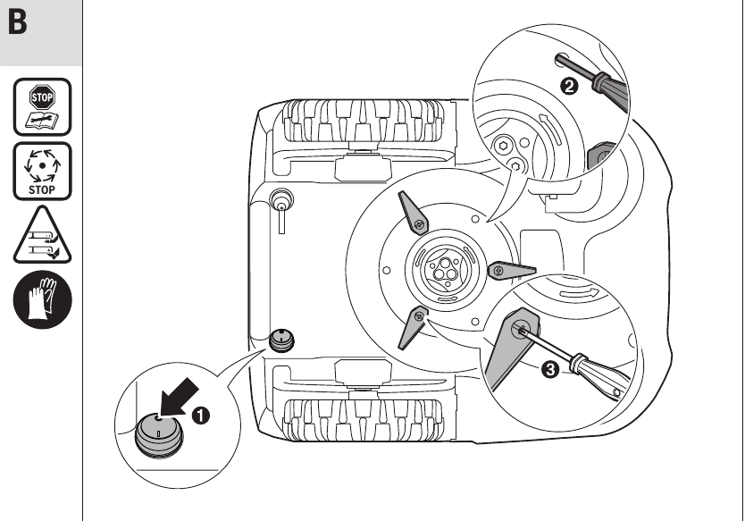 Bosch - Indego 350 - Maintenance - Reversing the blades Maintenance - Reversing the blades