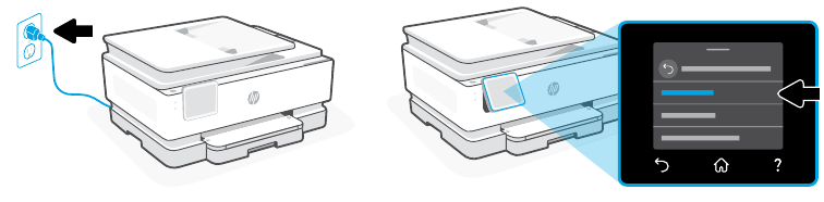 HP - OfficeJet Pro 8120 Series - Power on and select language Power on and select language