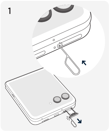 Motorola - Razr 60 ultra - Inserting the SIM card - Step 1 Inserting the SIM card - Step 1