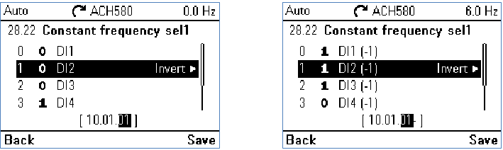 ABB - 580 Series - Programming for inverted DI function - Step 3 Programming for inverted DI function - Step 3