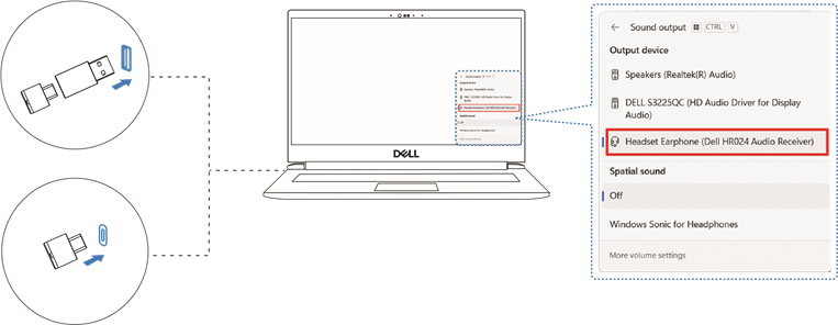 Dell - Pro Plus - Wireless Audio Receiver connection Wireless Audio Receiver connection