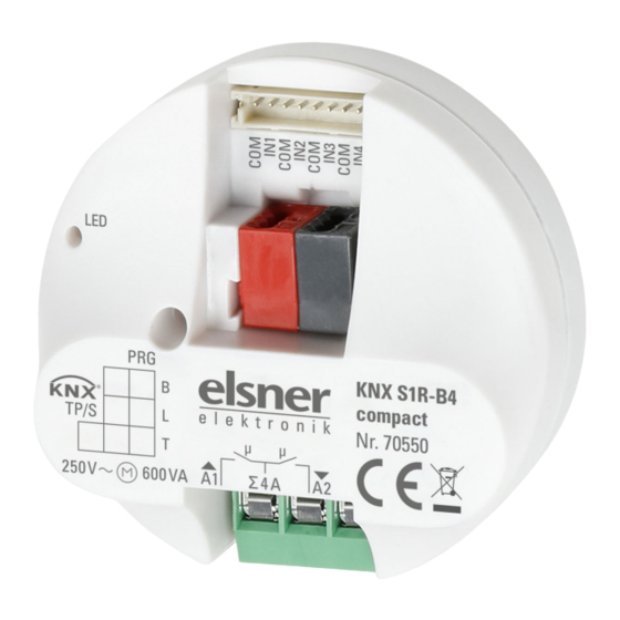 ELSNER ELEKTRONIK KNX S1R B4 COMPACT INSTALLATION AND ADJUSTMENT Pdf