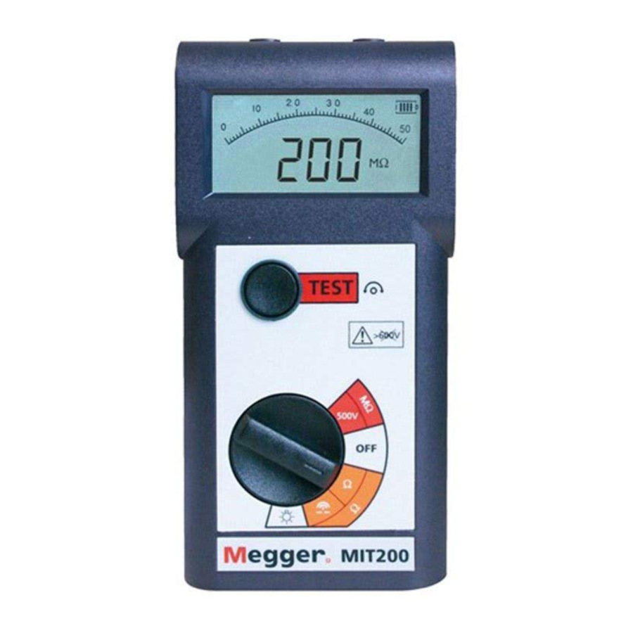 Megger MIT200 Series Insulation And Continuity Tester Manual ManualsLib