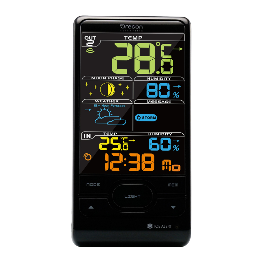 Oregon Scientific Bar Sx Colour Lcd Advanced Wireless Weather